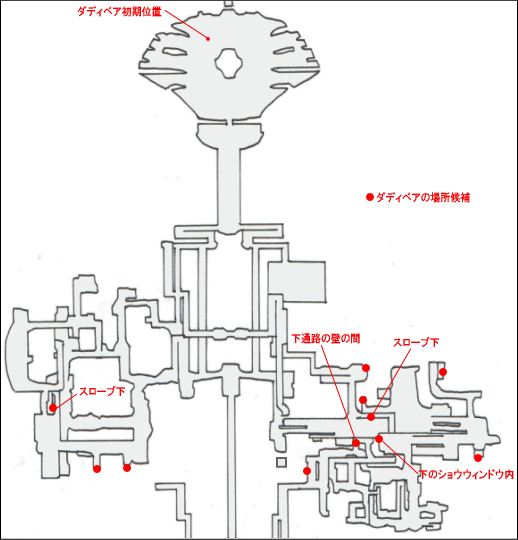 ダディベアの場所マップ