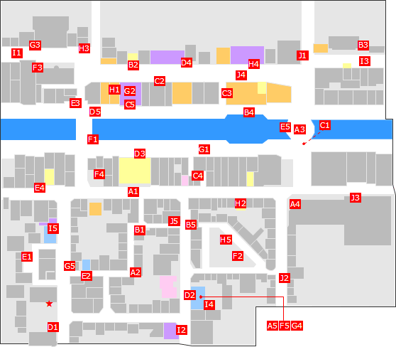 蒼天堀のコインロッカーの鍵のマップ